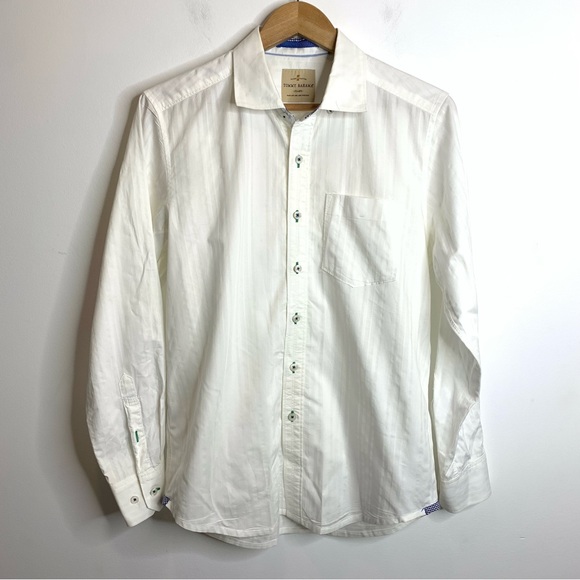 Tommy Bahama Other - Tommy Bahama Cream Striped Cotton Button Up Shirt